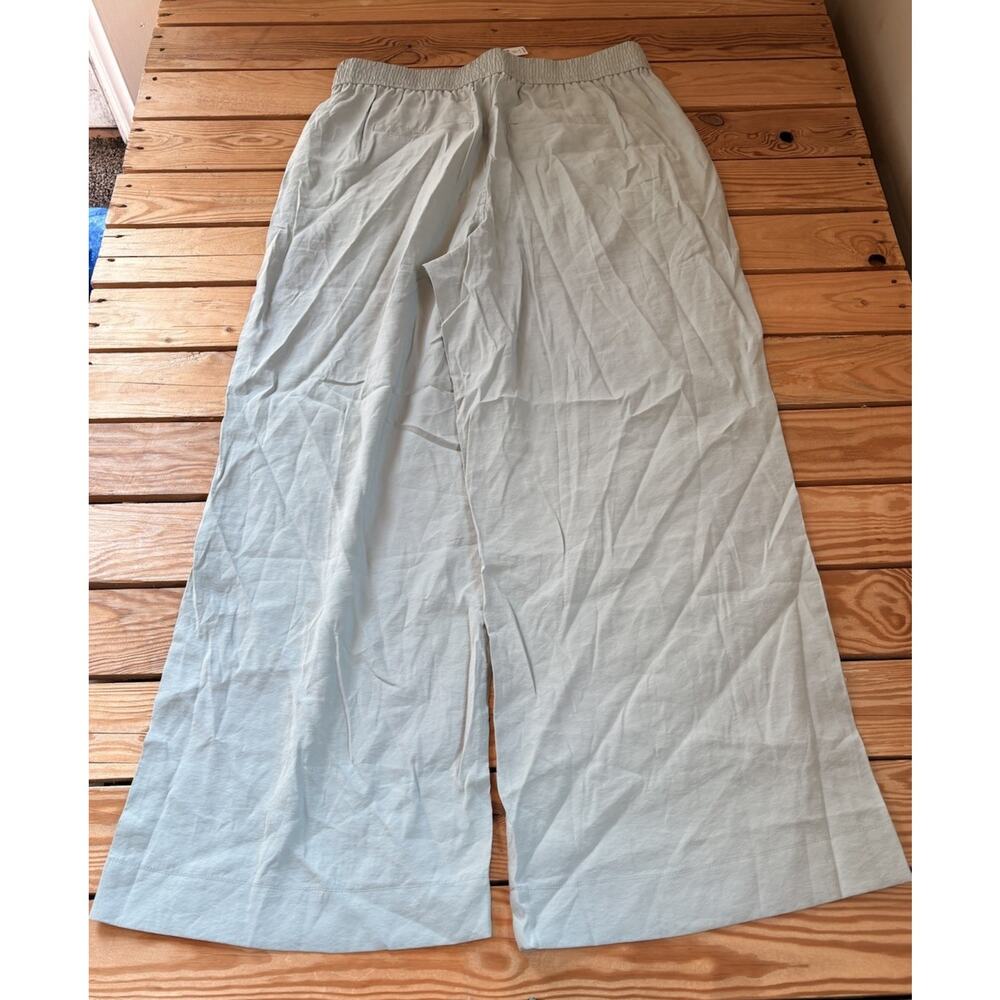 Madewell NWT $98 Women’s The Carley Wide Leg Cotton Pants Size XL Green T6 - Picture 3 of 10